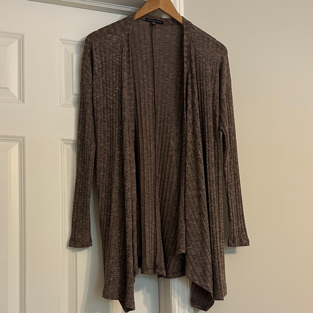 American Eagle Outfitters Brown Open-Front Cardigan